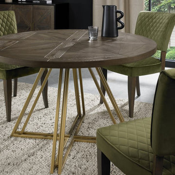 Bentley Designs Athena Fumed Oak 4 Seater Circular Dining Table